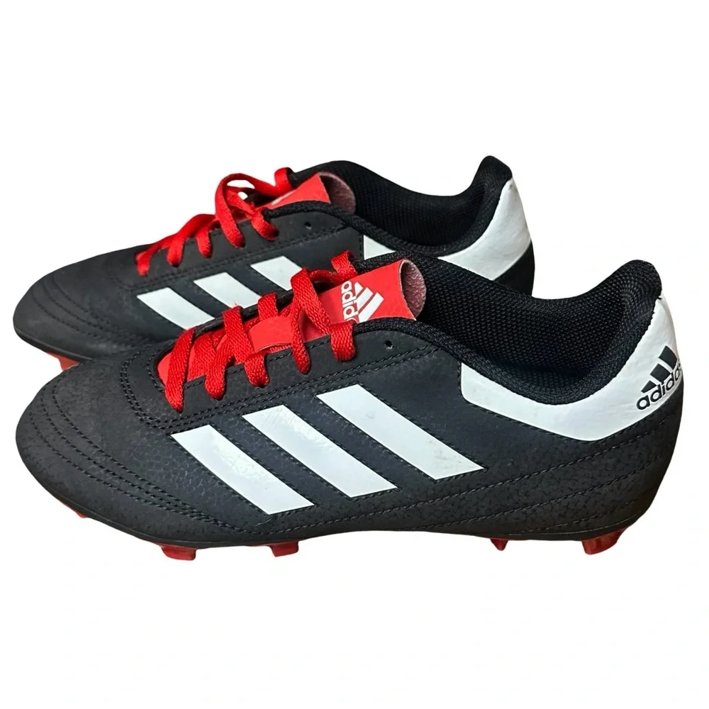 Adidas Goletto Boys VI Firm Ground Soccer Cleats Size 4 Black Red
